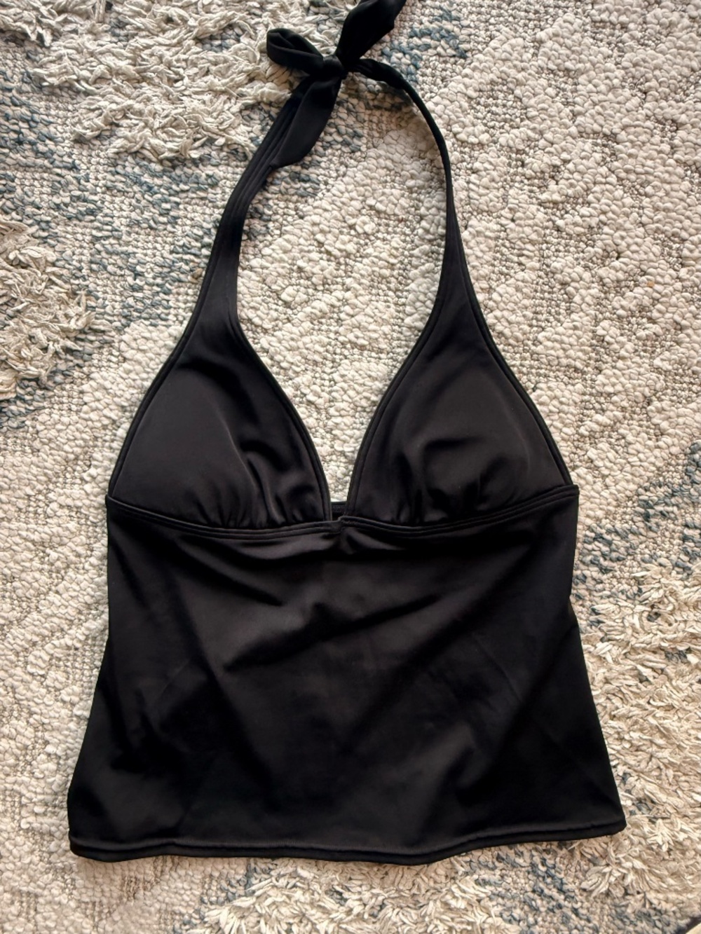 Black halter tie neck tankini size small